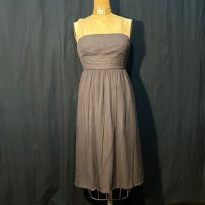 J Crew chocolate crinkle silk chiffon dress-bridesmaid/social event-flaw noted